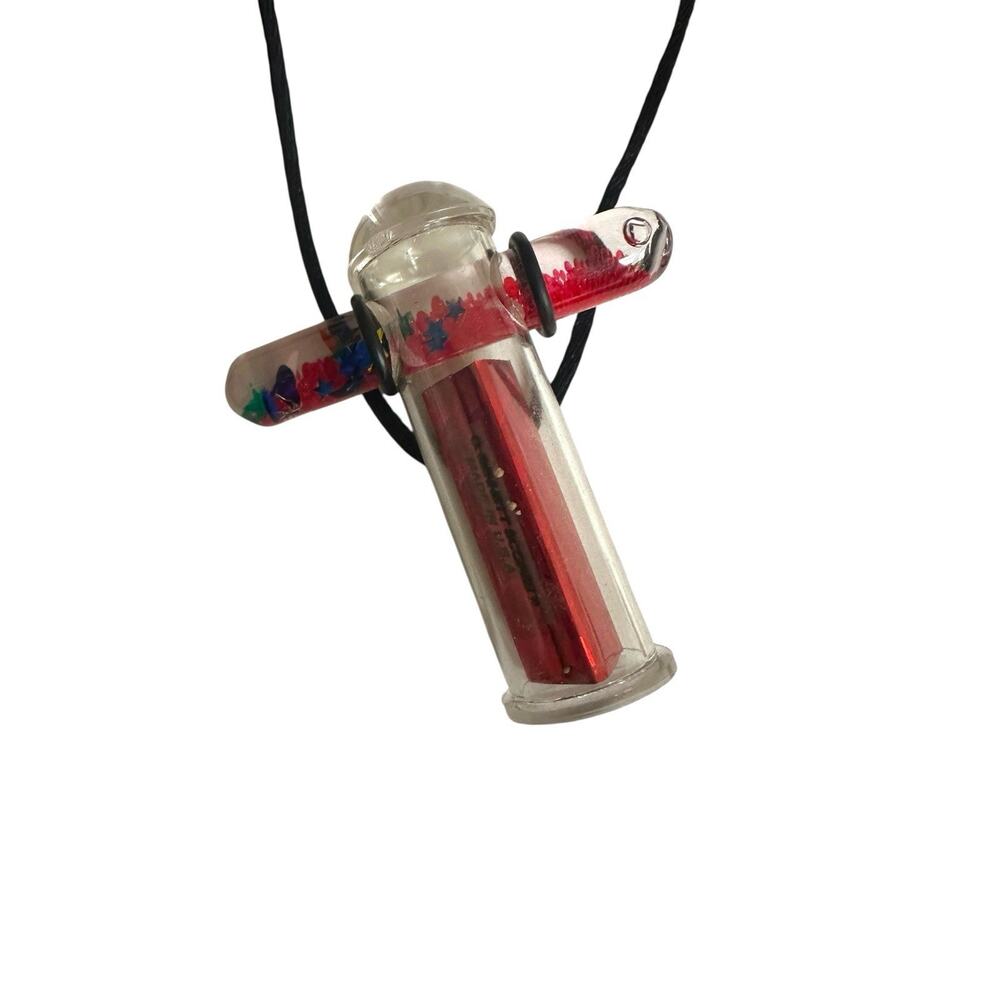 Magic Wand Mini Red Kaleidoscope Necklace On Black Cord